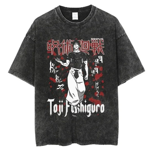 "Toji Fushiguro Legacy" Black Washed Vintage Tee