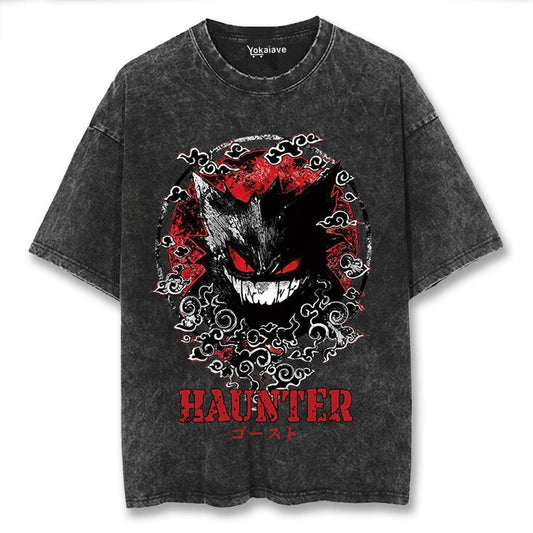 "Gengar Haunter" Black Washed Vintage Tee