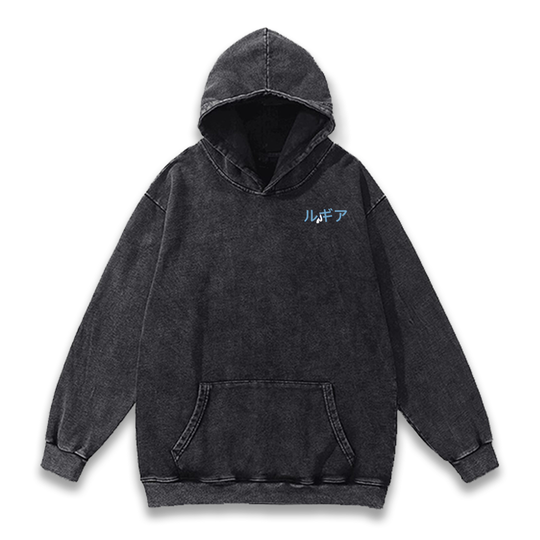 "Mystic Lugia" Black Washed Hoodie