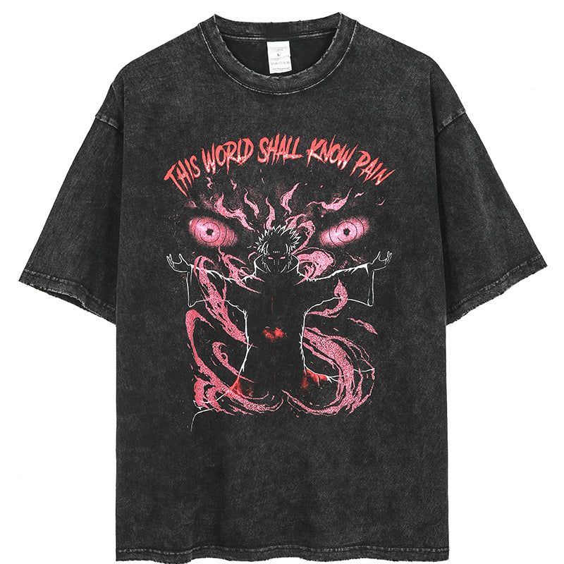 "The World Shall Know Pain" Black Washed Vintage Tee