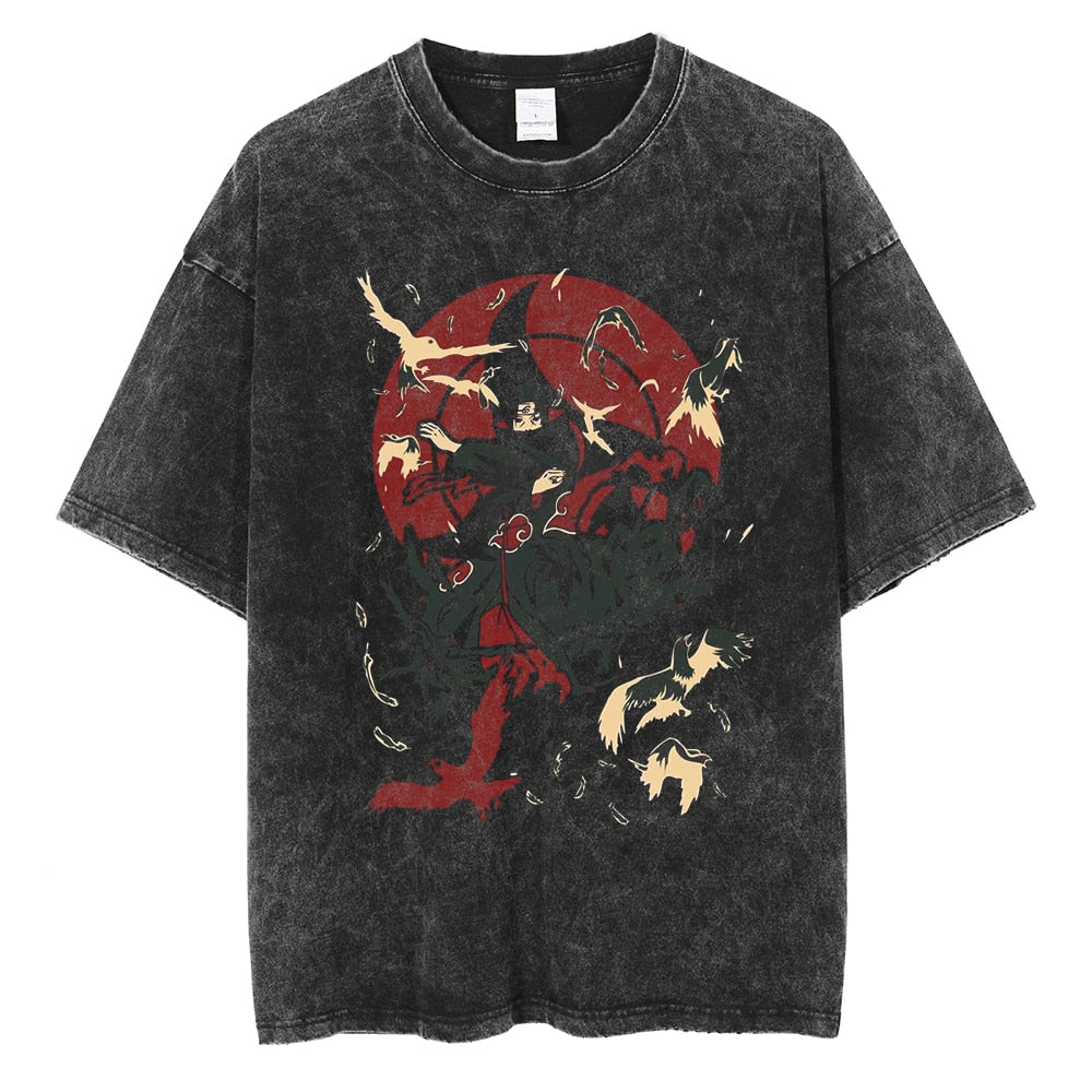 "Itachi Tsukuyomi" Black Washed Vintage Tee