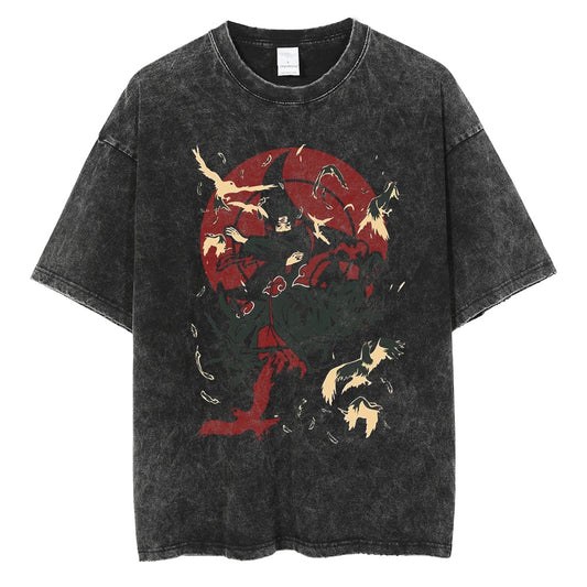 "Itachi Tsukuyomi" Black Washed Vintage Tee