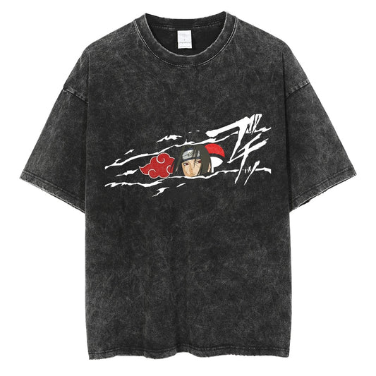 "Itachi Double Agent" Black Washed Vintage Tee