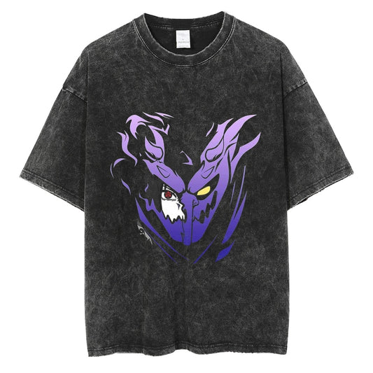 "Sasuke Half Susanoo" Black Washed Vintage Tee