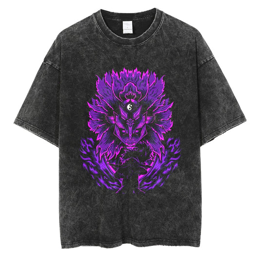 "Madara Perfect Susanoo" Black Washed Vintage Tee