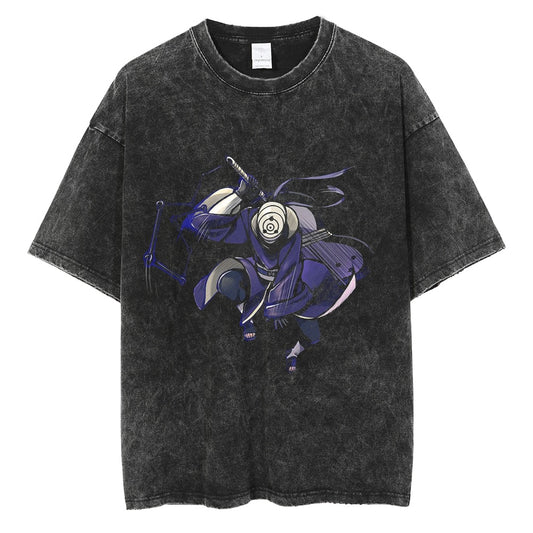 "Obito Masked" Black Washed Vintage Tee