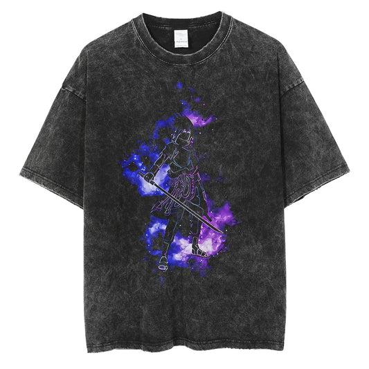 "Sasuke Dark Pulse" Black Washed Vintage Tee