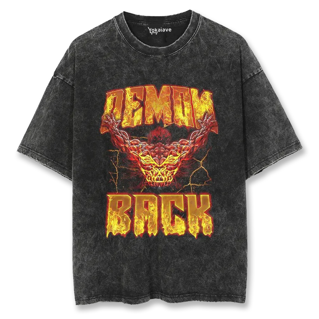 "Yujiro Demon" Black Washed Vintage Tee