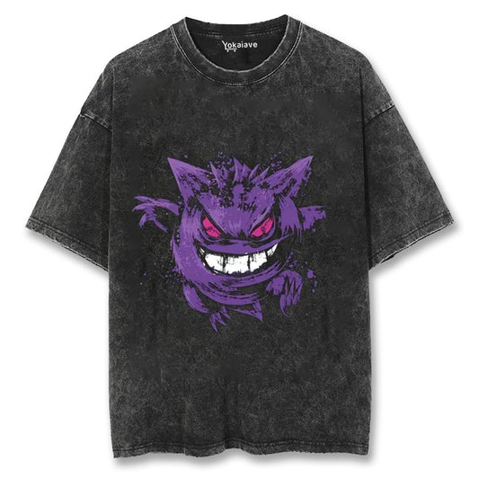 "Ghastly Gengar" Black Washed Vintage Tee