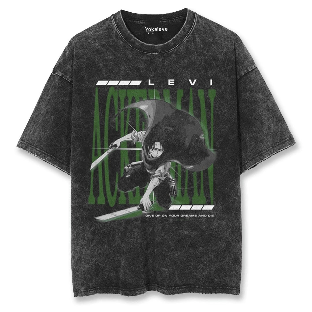 "Jade Levi" Black Washed Vintage Tee