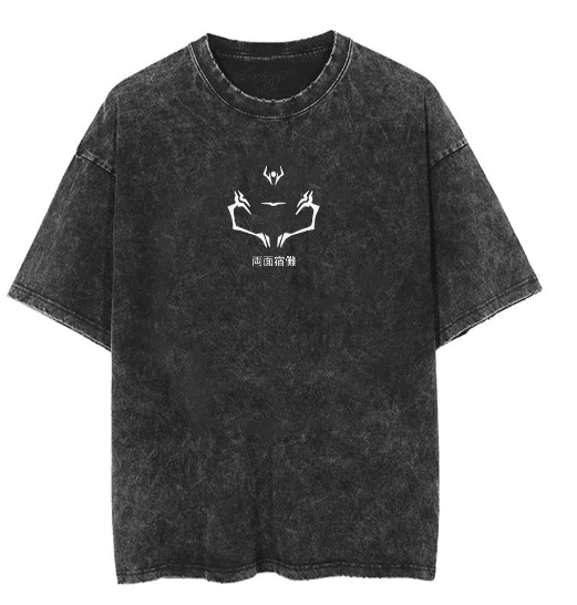 "Sukuna Malevolent Shrine" Black Washed Vintage Tee