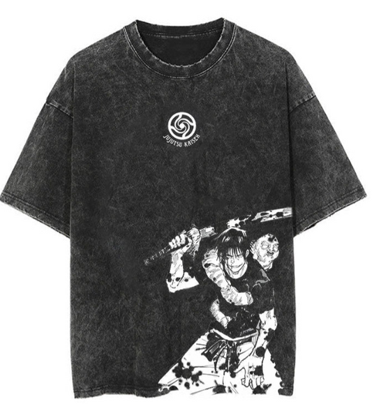 "Toji Sorcerer Killer" Black Washed Vintage Tee