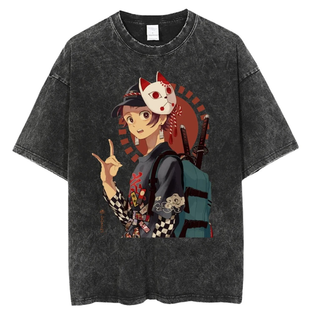 "Tanjiro Yokai Mask" Vintage Tee