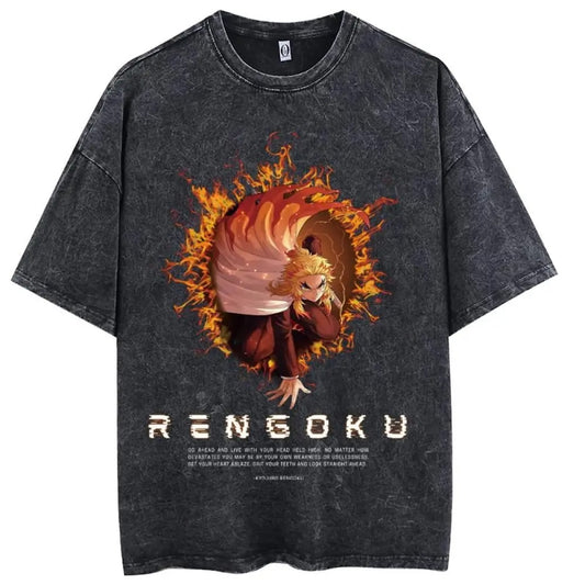 "Rengoku Fire Spiral" Vintage Tee