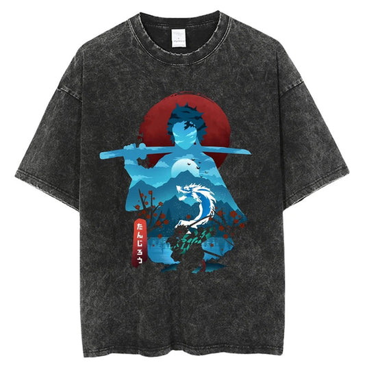 "Tanjiro Dragon Moon" Vintage Tee