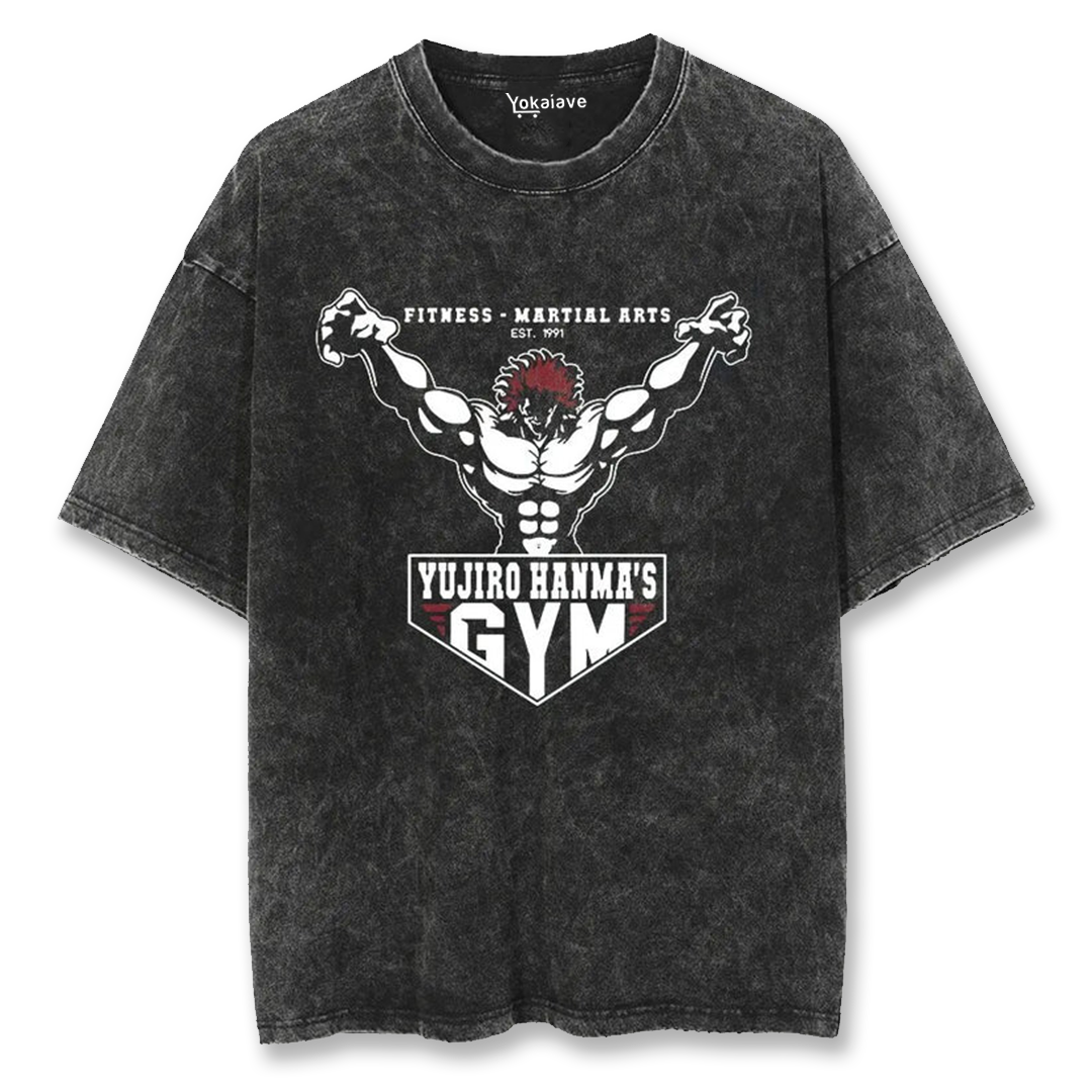 Yujiro Hanma's Gym Black Washed Vintage Tee