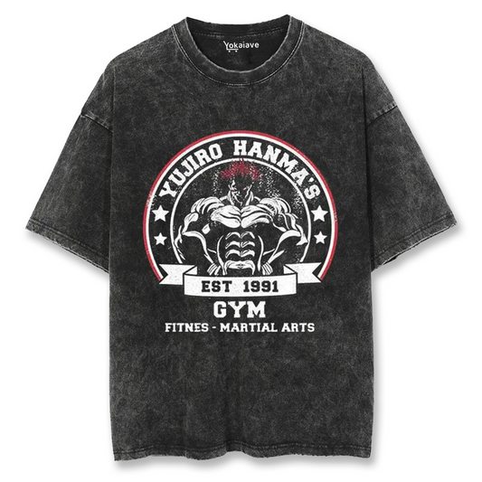 "Yujiro Hanma 1991" Black Washed Vintage Tee