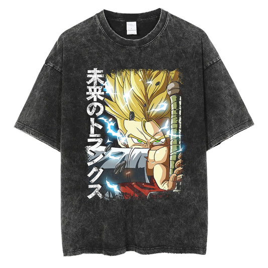 "Trunks Electric" Black Washed Vintage Tee