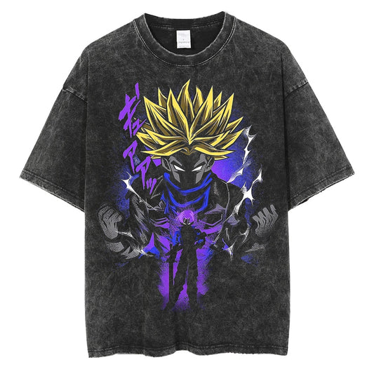 Trunks Super Saiyan Black Washed Vintage Tee