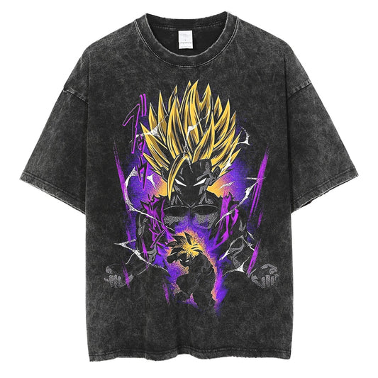 Gohan Super Saiyan Black Washed Vintage Tee