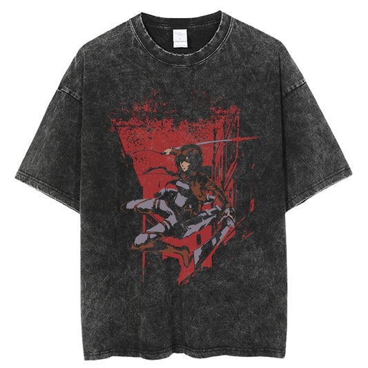 Mikasa "Crimson Pulse" Black Washed Tee