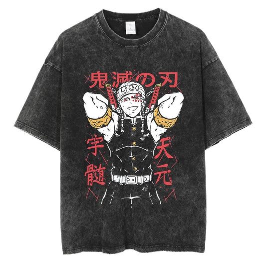 Tengen Hashira Black Washed Vintage Tee