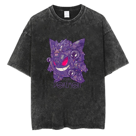 "Gengar Planet" Black Washed Vintage Tee