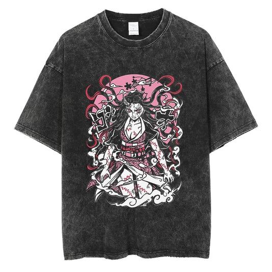 "Nezuko Demon" Black Washed Vintage Tee