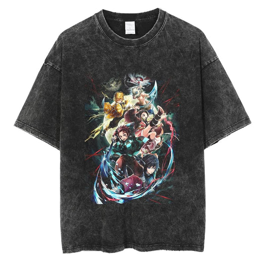 Demon Slayer Black Washed Vintage Tee